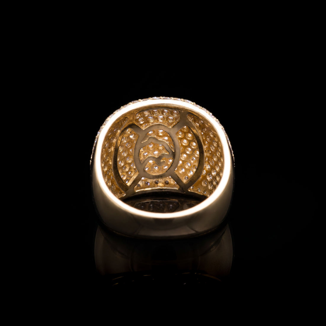 14K YG Pave Diamond Ring, 4.05CT