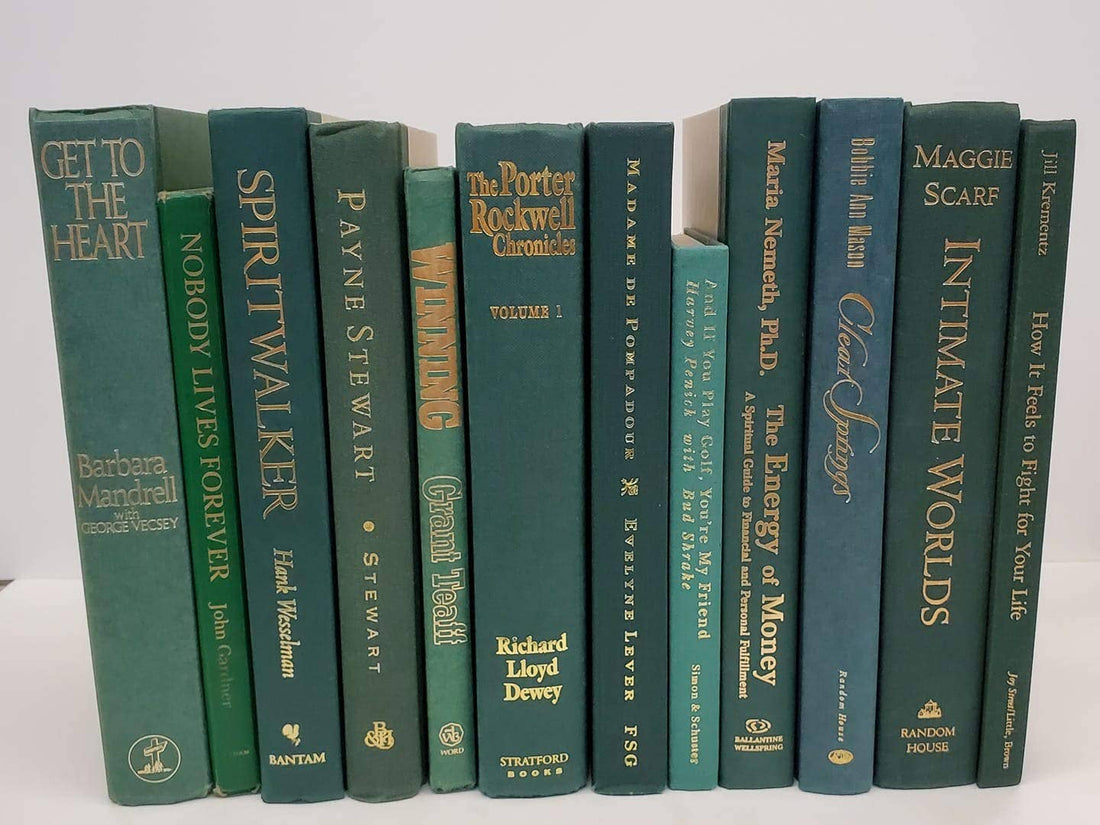 Green books by the foot for decor
