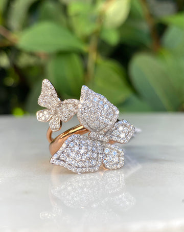 Diamond Double Butterfly Diamond Ring