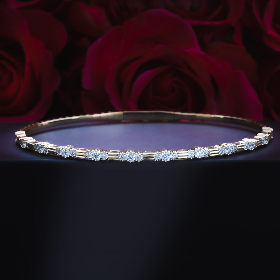 Diamond Flex Bangle, Baguette Style