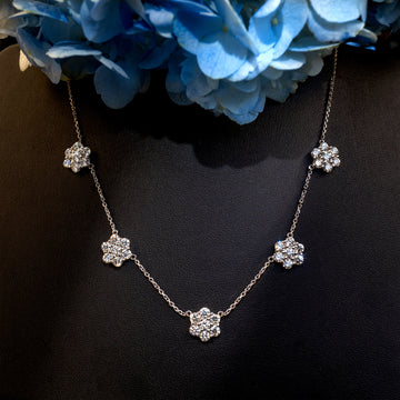 Anthea Le Jardin Diamond Flower Station Necklace