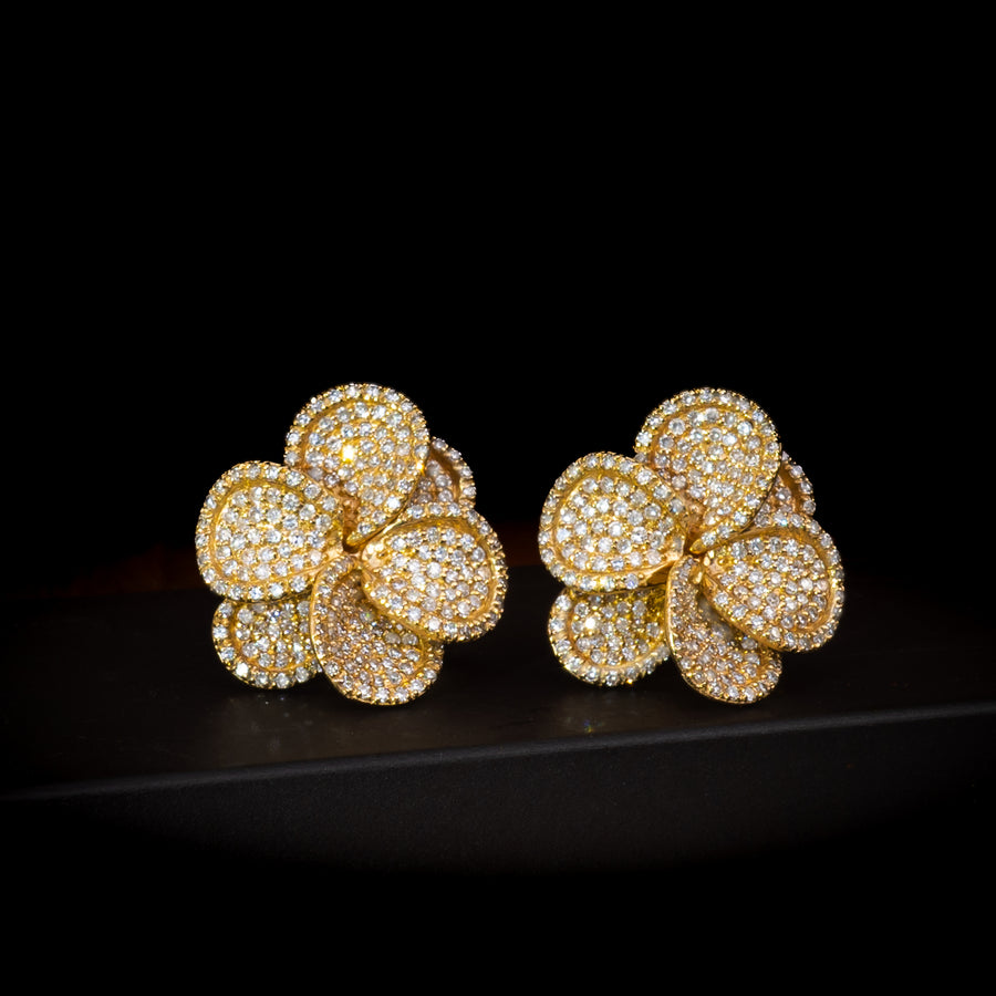 Anthea Le Jardin Diamond Flower Earrings