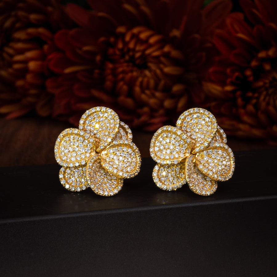 Anthea Le Jardin Diamond Flower Earrings