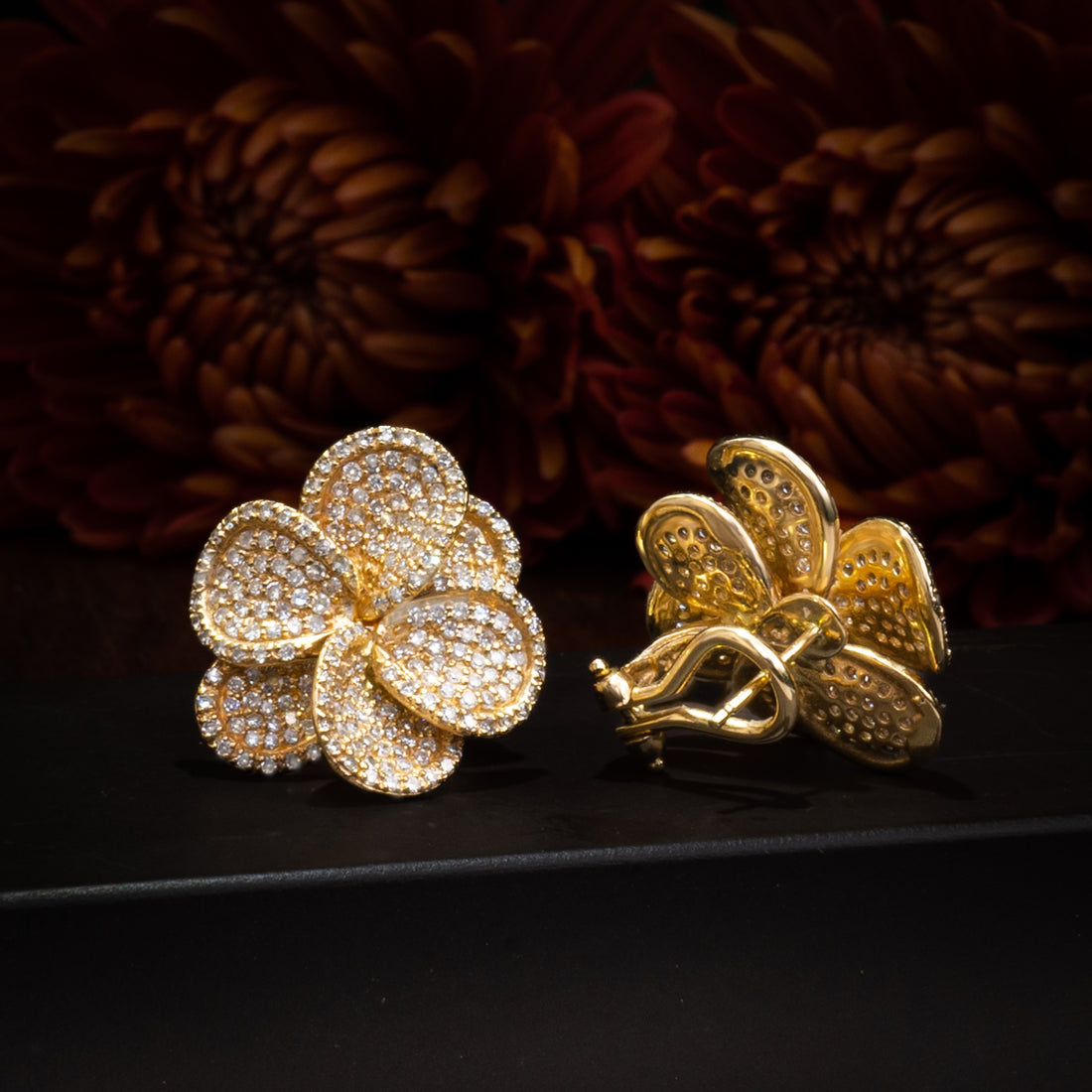 Anthea Le Jardin Diamond Flower Earrings